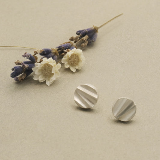 Wave - Small Circle Stud Earrings