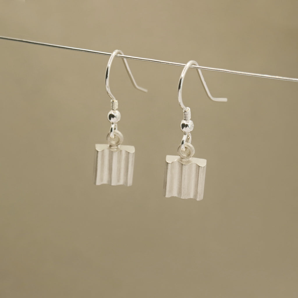 Curve - Small Square Drop Earrings