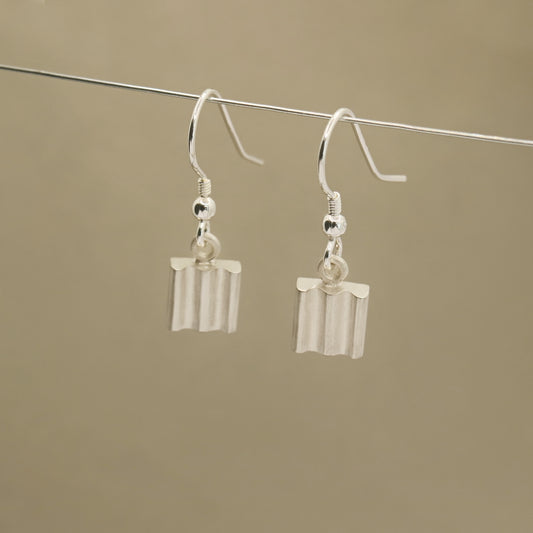 Curve - Small Square Drop Earrings