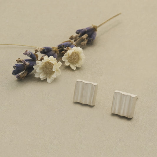 Curve - Small Square Stud Earrings